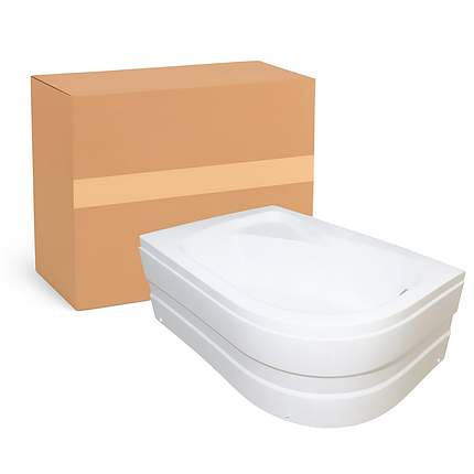 Душовий піддон KO&PO 117 L 120x80х40 см лівий асиметричний акриловий, фото 2