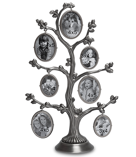 Фоторамка настільна металева "Сімейне дерево" на 7 фотографій висота 26 см, фото 1