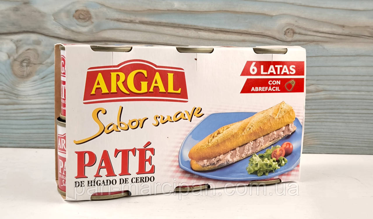 Паштет з печінки свинячої Argal Sabor Suave, 6×83 г, фото 1