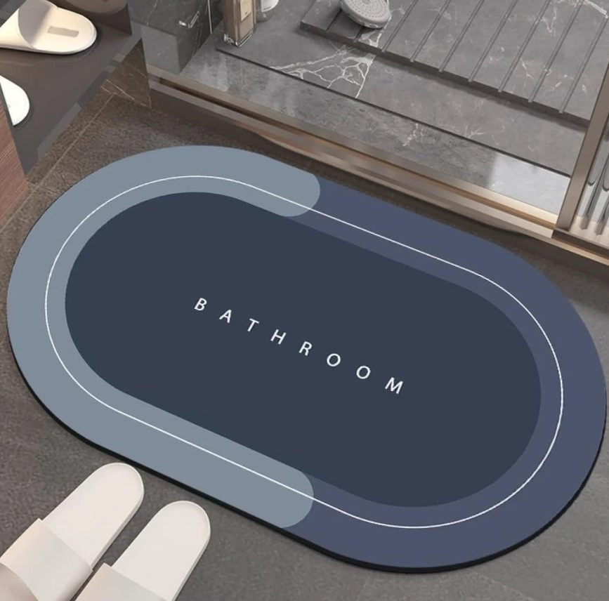 Діатомітовий килимок для ванної 60×40 см суперпоглинаючий Синій, фото 1