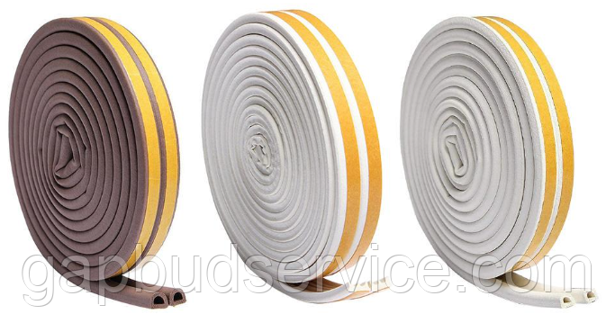 Ущільнювач гумовий 10*12 мм D-тип (чорний) 50 м., фото 1