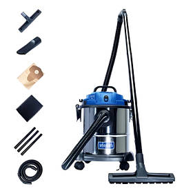 Пилосос Scheppach NTS 20 для прибирання сухого та вологого сміття з розрідженням 200 мБар