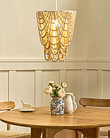 Прекрасна дерев'яна люстра з намистинами TURABO, світло-коричневий колір