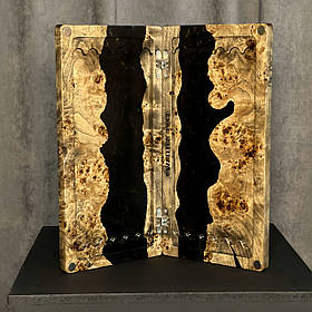 Нарди ручної роботи з натурального дерева та епоксидної смоли 50*50 см