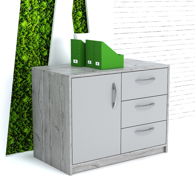 Офісна стаціонарна тумба лофт ХС-2 (450x1000x580) Хортиця/Сірий Гамма стиль, фото 1