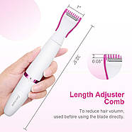 Тример для бікіні електрична бритва для жінок з гребінцем бездротовий безпечний тример для волосся Funstant, фото 7