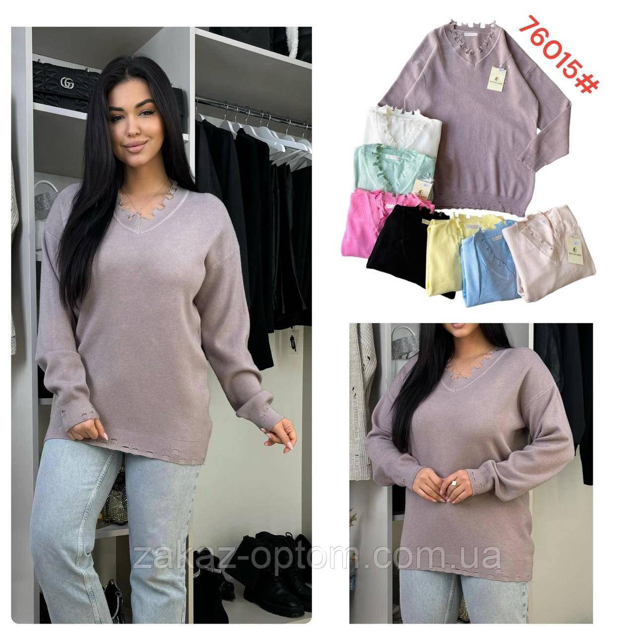 Светр жіночий оптом (50-56) Китай 76015-140001