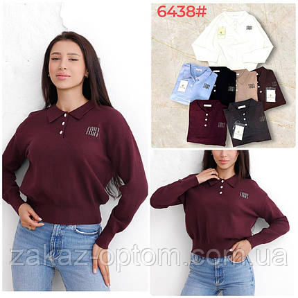 Светр жіночий поло оптом (44-48) Китай 6438-140002, фото 1