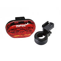 Мигалка задня Infini VISTA I-402R, 5 світлодіодів, 4 режими, 2x"AAA", з кріпленням.