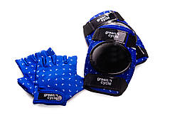 Захист для дітей Green Cycle FLASH наколінники, налокітники, рукавички, синьо-білий