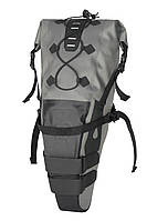 Сумка підсідельна туристична Green Cycle Roll Top, 11 л, сіра з чорним