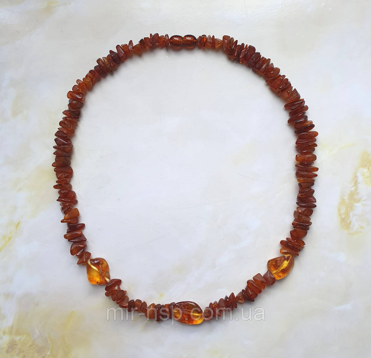 Намисто 100% натуральний бурштин (не прес, не плавка) вага 22г довжина 49 см, фото 1