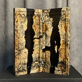 Нарди ручної роботи з натурального дерева та епоксидної смоли 50*50 см на магнітах