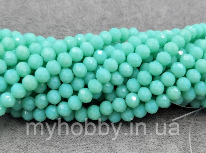 Кришталеві намистини 4мм світло м'ятні +-110шт, фото 1