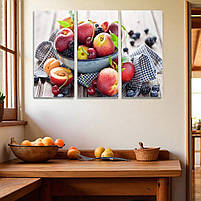 Модульна картина для кухні Фрукти, сучасний натюрморт Декор для їдальні 90х60см, фото 3