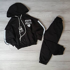 Чорний спортивний костюм для дівчинки