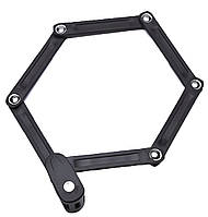 Замок Green Cycle GLK-596 складаний зі сталевих пластин, розмір 850 ммх57 мм, кріплення в комплекті, чорний