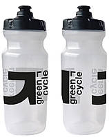 Фляга 0,6 Green Cycle GBT-516 зі збільшеним клапаном, прозора з чорним