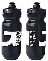 Фляга 0,6 Green Cycle GBT-516 зі збільшеним клапаном, чорна з білим