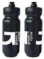 Фляга 0,75 Green Cycle GBT-517 зі збільшеним клапаном, чорна з білим