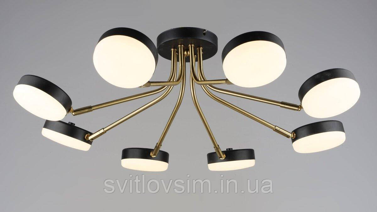 Люстра світлодіодна акрилова у вітальню Sirius B N6665/8 COP+BK, фото 1