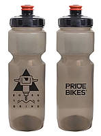 Фляга 0,8 Pridebikes GBT-558LBC Born to grind, димчаста з чорним