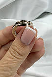 Срібне кільце «Защити та Збережи» з золотими напайками, фото 6