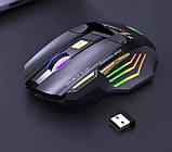 Бездротова ігрова миша iMICE GW-X7 Black з акумулятором та LED підсвіткою, геймерська мишка для ноутбука, фото 5