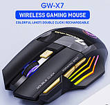 Бездротова ігрова миша iMICE GW-X7 Black з акумулятором та LED підсвіткою, геймерська мишка для ноутбука, фото 9