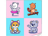 Набір для розпису по номерах Милі тваринки 30х30 см, Strateg