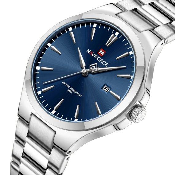 Чоловічий наручний годинник Naviforce Spartan (Сріблястий), фото 1