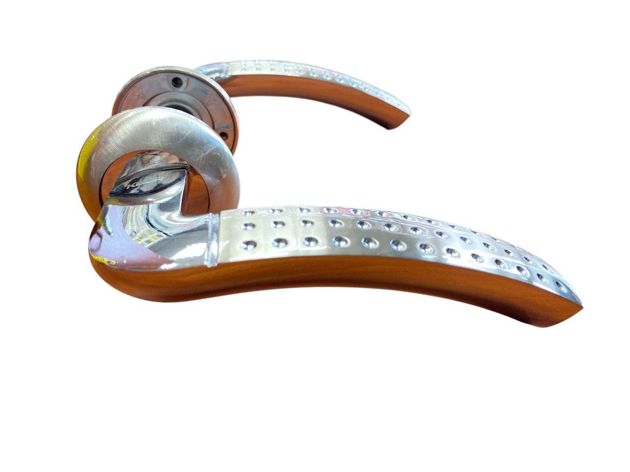 Ручка на розетці Kedr R 10.026 хром/сатин, фото 1