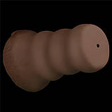 Мастурбатор, стимулятор Aliens Pie Masturbator No3 TPE, коричневий, фото 4