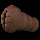 Мастурбатор, стимулятор Aliens Pie Masturbator No3 TPE, коричневий, фото 7