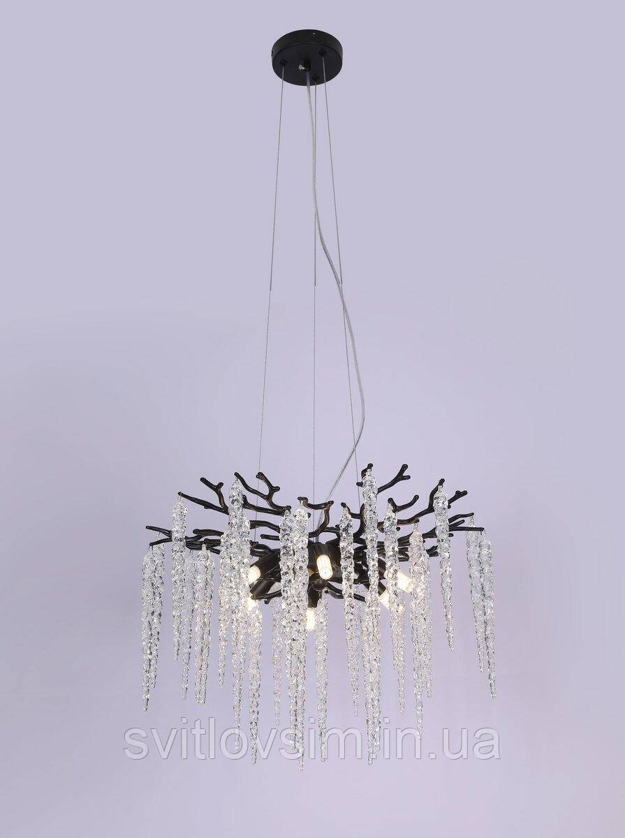 Люстра кришталева підвісна Sirius Ш 33035-800 BK кришталеві грона, фото 1