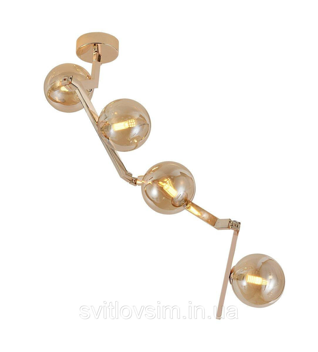 Люстра стельова регульована VALESO BX84020-4 GD золота, фото 1
