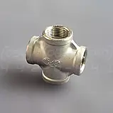 Хрестовина нержавіюча DN15 (1/2") внутрішня різьба BSPP, н/ж сталь AISI304, Class 150, рівнопрохідна, фото 4