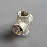Хрестовина нержавіюча DN15 (1/2") внутрішня різьба BSPP, н/ж сталь AISI304, Class 150, рівнопрохідна, фото 6