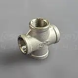 Хрестовина нержавіюча DN15 (1/2") внутрішня різьба BSPP, н/ж сталь AISI304, Class 150, рівнопрохідна, фото 7