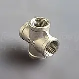 Хрестовина нержавіюча DN15 (1/2") внутрішня різьба BSPP, н/ж сталь AISI304, Class 150, рівнопрохідна, фото 10