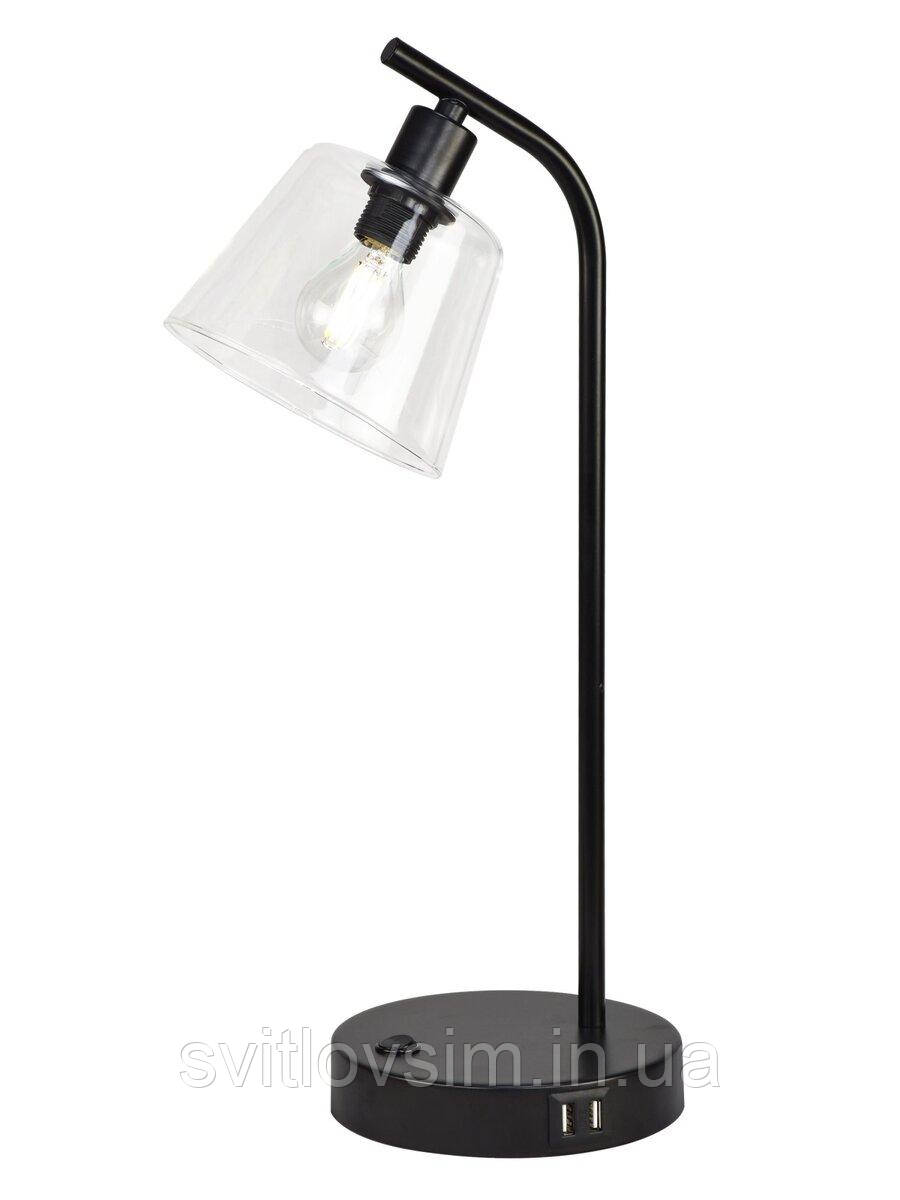 Настільна лампа декоративна VALESO LT91089E BK чорна, фото 1