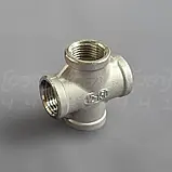 Хрестовина нержавіюча DN15 (1/2") внутрішня різьба BSPP, н/ж сталь AISI304, Class 150, рівнопрохідна, фото 2