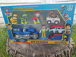Набір машинок щенячий патруль SK1-7/ PB9907 інерція Райдер собачки 4шт з ніжками машинки 4шт