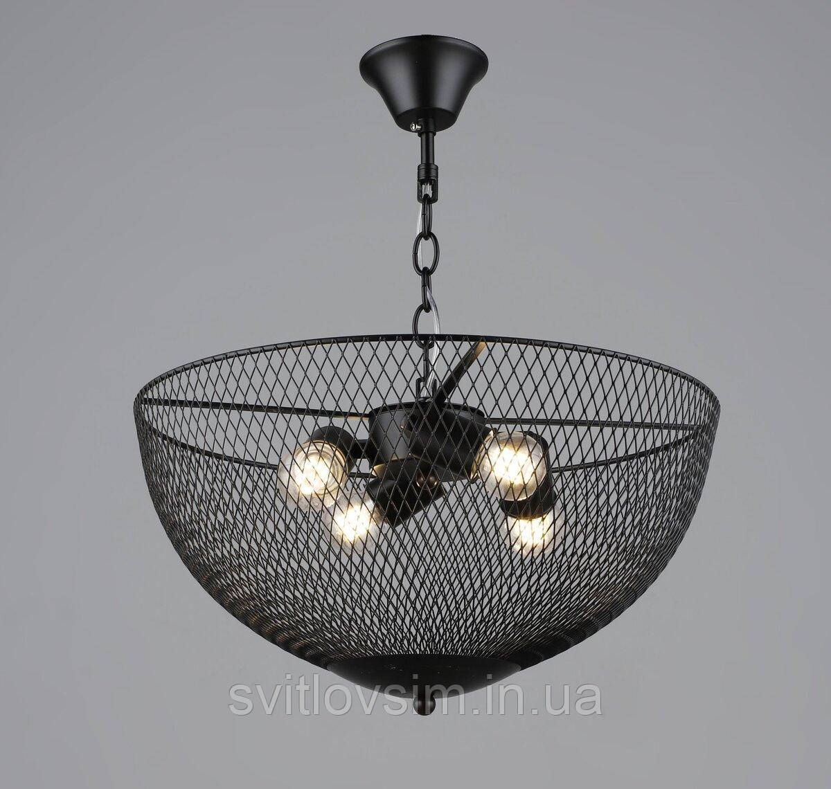 Люстра підвісна в стилі лофт металева Sirius B S2474/4 BK чорна, фото 1