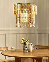 Дерев'яна люстра у стилі бохо KIRINDI