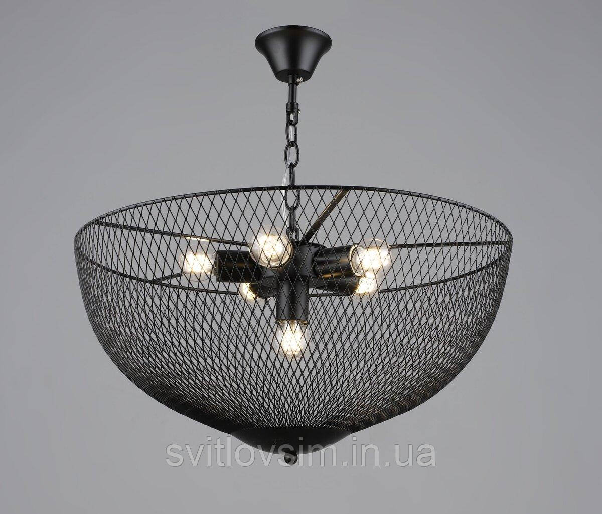 Люстра підвісна в стилі лофт металева Sirius B S2474/6 BK чорна, фото 1