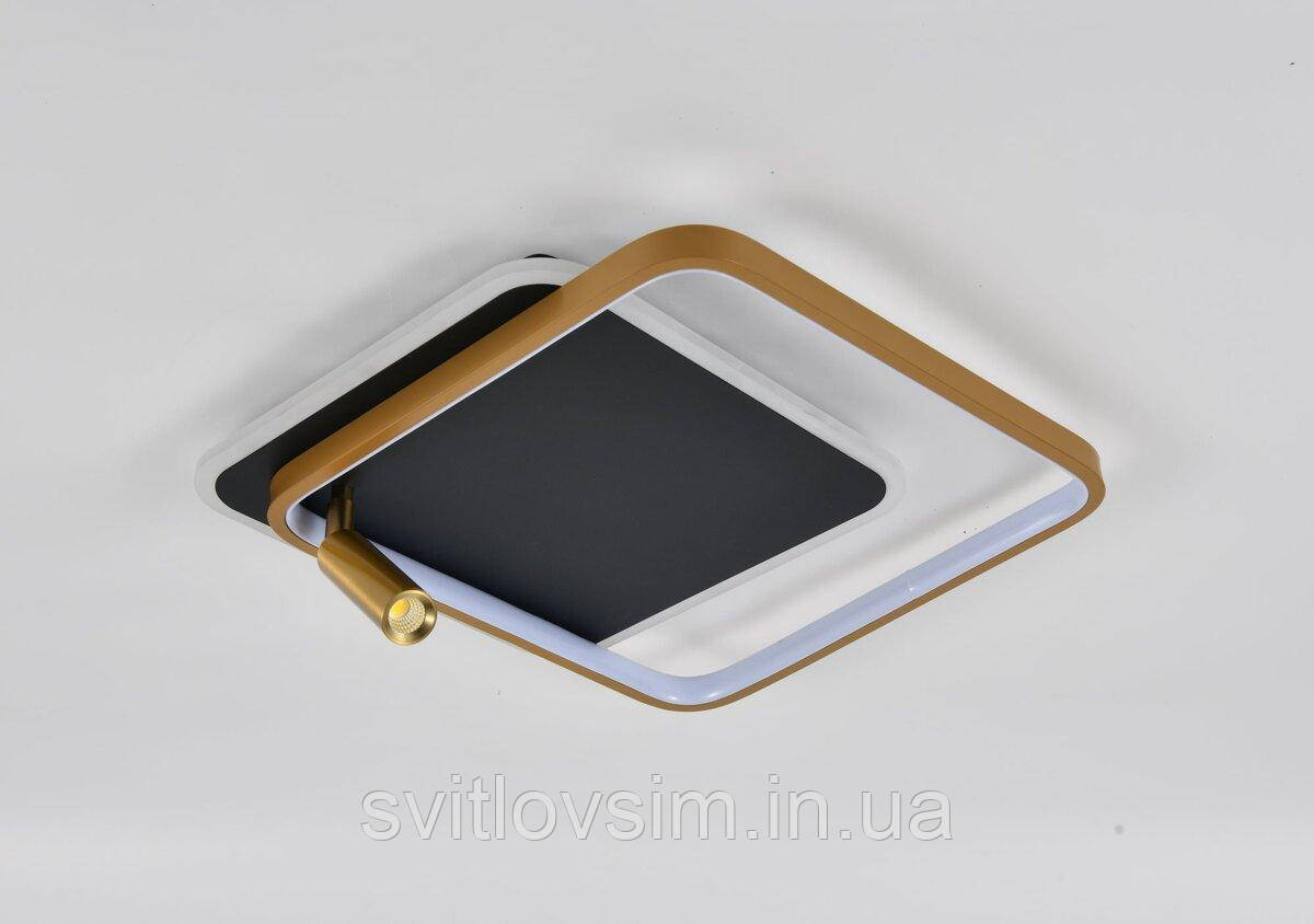 Світильник стельовий світлодіодний VALESO CH8005, LED, 4700LM, Чорний+Золото, фото 1