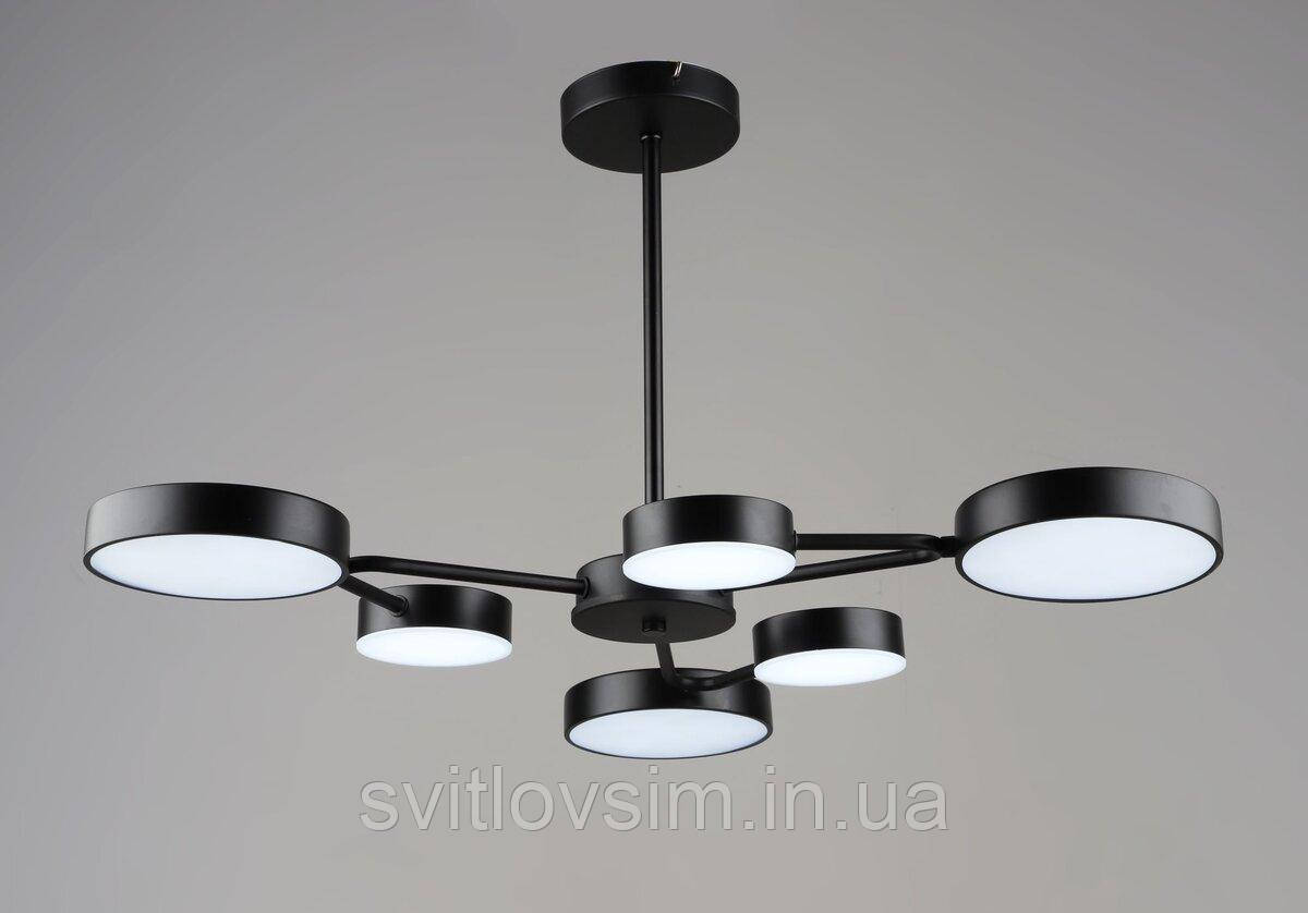 Люстра підвісна світлодіодна VALESO B YH1354/3+3 BK 63W, фото 1