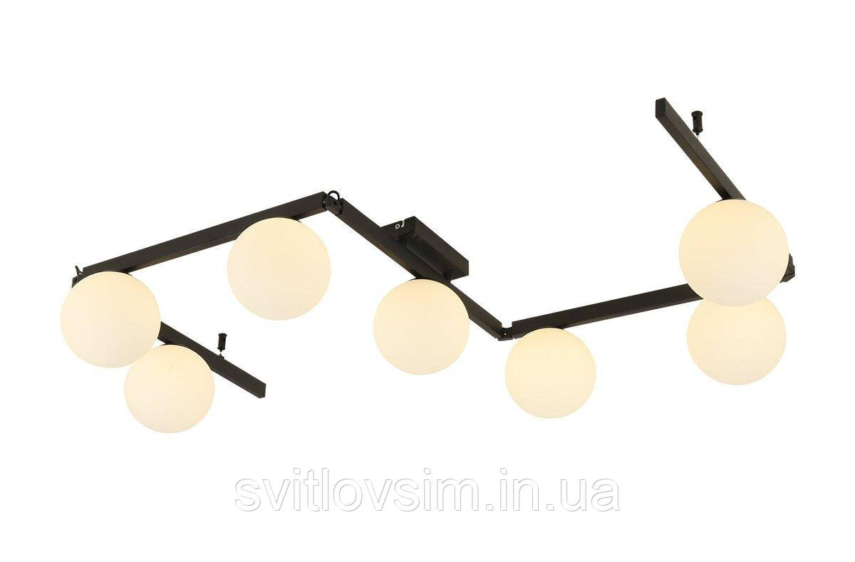 Люстра стельова регульована VALESO BX84016-7 BK чорна, фото 1