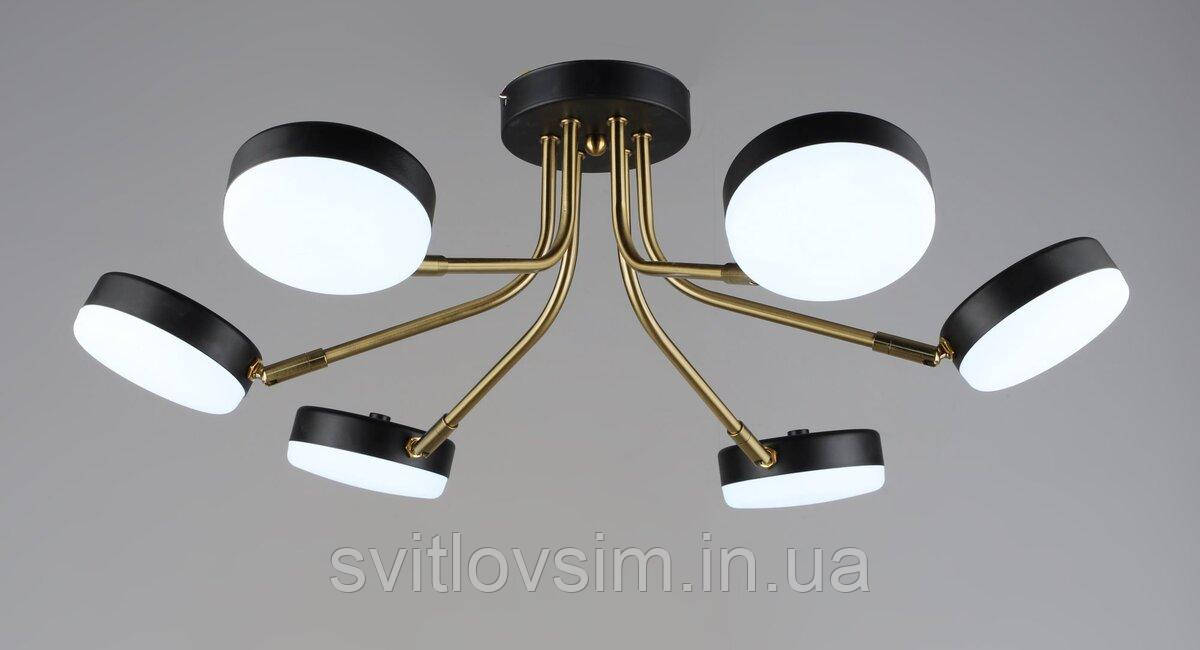 Люстра світлодіодна акрилова у вітальню Sirius B N6665/6 COP+BK, фото 1